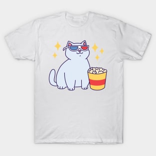 Fat Cat With Popcorn T-Shirt